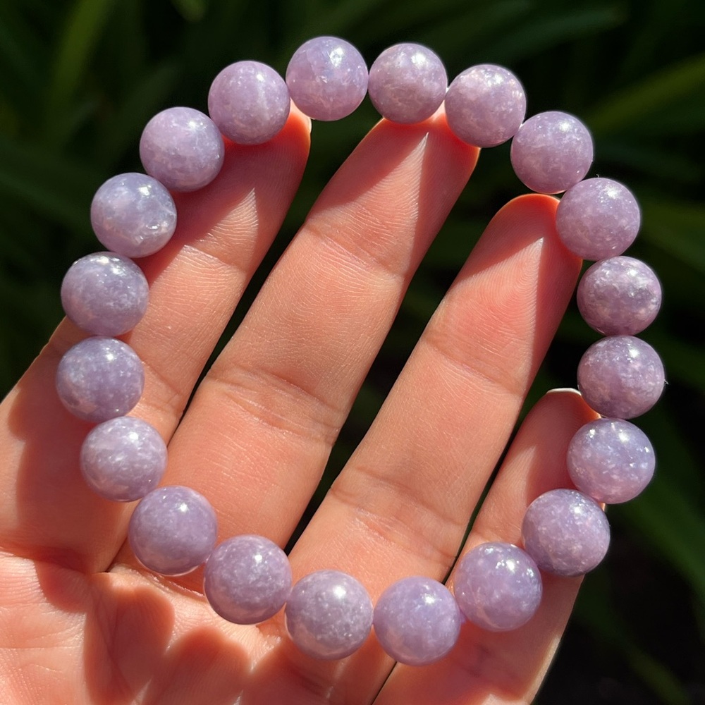 10mm stretchable sparkling‎ lepidolite bracelet 0172